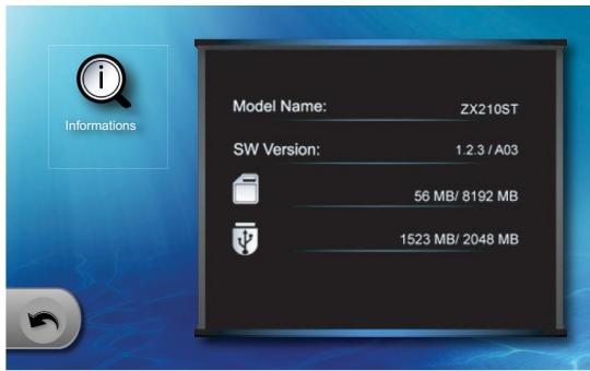 Model Name: ZX210ST SW Version: 1.2.3 / A03 56 MB/ 8192 MB 1523 MB/ 2048 MB