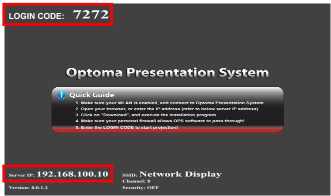 OPTOMA ZX210ST - Activation du mode affichage Réseau - 2