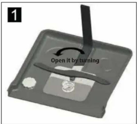 1 Open it by turning