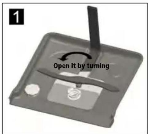 1 Open it by turning