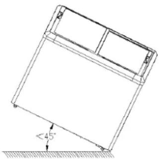 Technical line drawing of a mechanical component with a 45-degree angle标注 (no text or symbols beyond the angle marker)