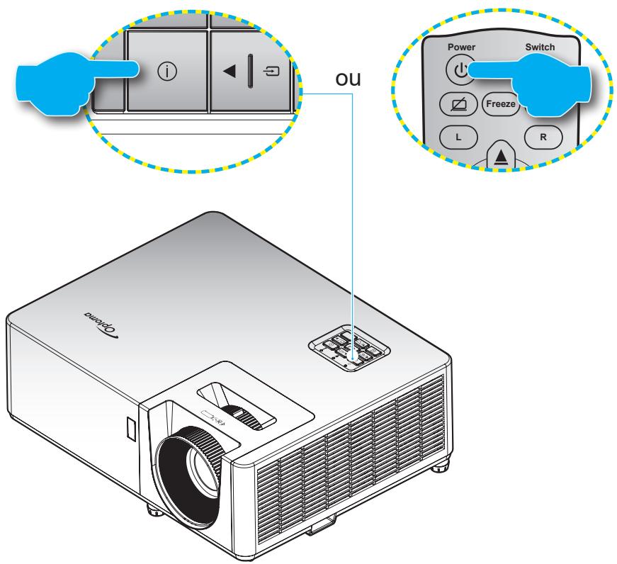 OPTOMA ZX300 - Mise sous/hors tension du projecteur - 1