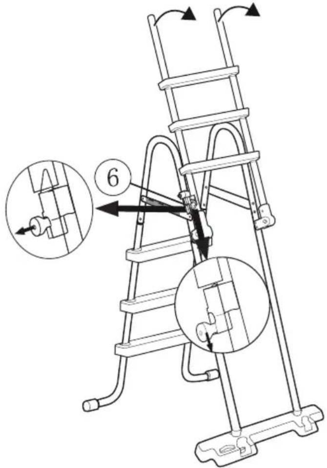 Biltema 45-6080 - Placering af stigen i badestilling - 1