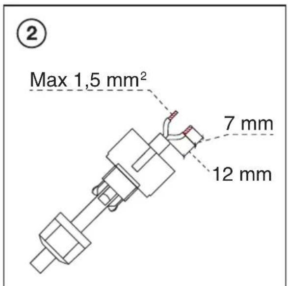 Max 1,5 mm² 7 mm 12 mm ②