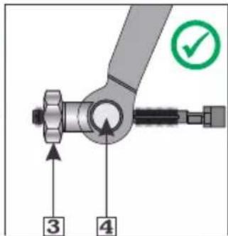 Diagram of a mechanical joint with numbered parts and a green checkmark indicating approval.