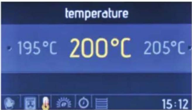 temperature • 195°C 200°C 205°C 15:12