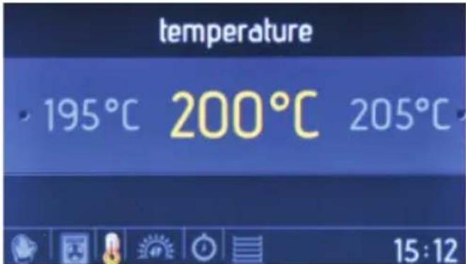 temperature • 195°C 200°C 205°C 15:12