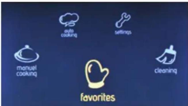 auto cooking settings manual cooking cleaning favorites