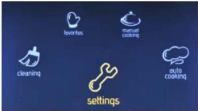 favorites manual cooking cleaning settings auto cooking