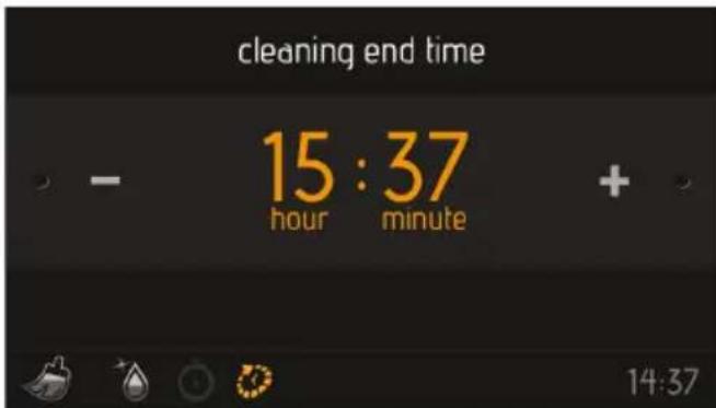 cleaning end time 15:37 hour minute + 14:37