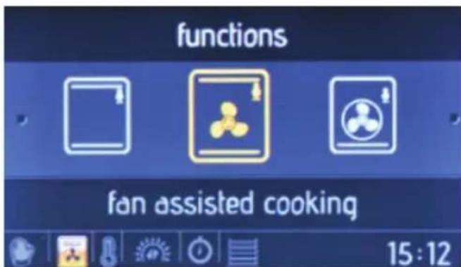 functions fan assisted cooking 15:12