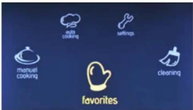 auto cooking settings manuel cooking favorites cleaning
