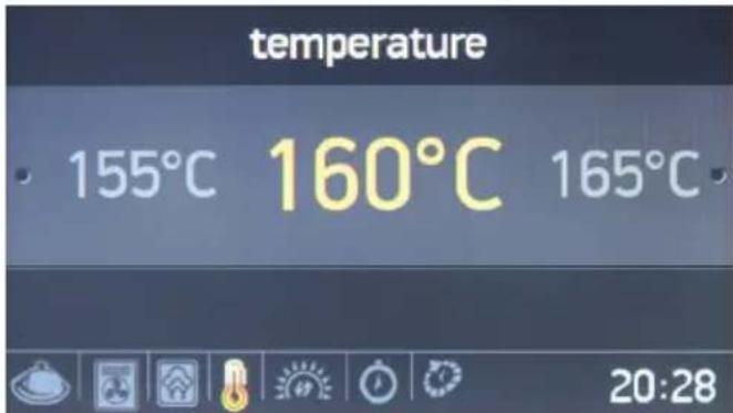 temperature 155°C 160°C 165°C 20:28