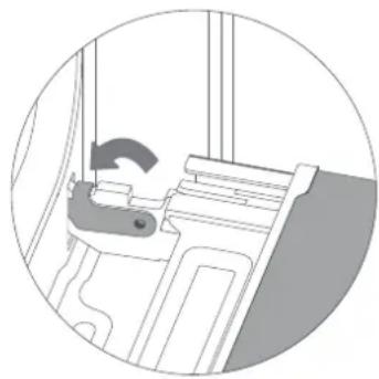 Diagram of a mechanical component with an arrow indicating direction (no text or symbols present)