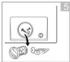 Diagram showing a switch mechanism with labeled parts including a knob, keys, and a gear mechanism.