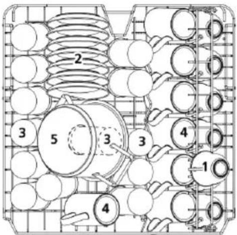 Technical diagram of a mechanical assembly with numbered components and circular features
