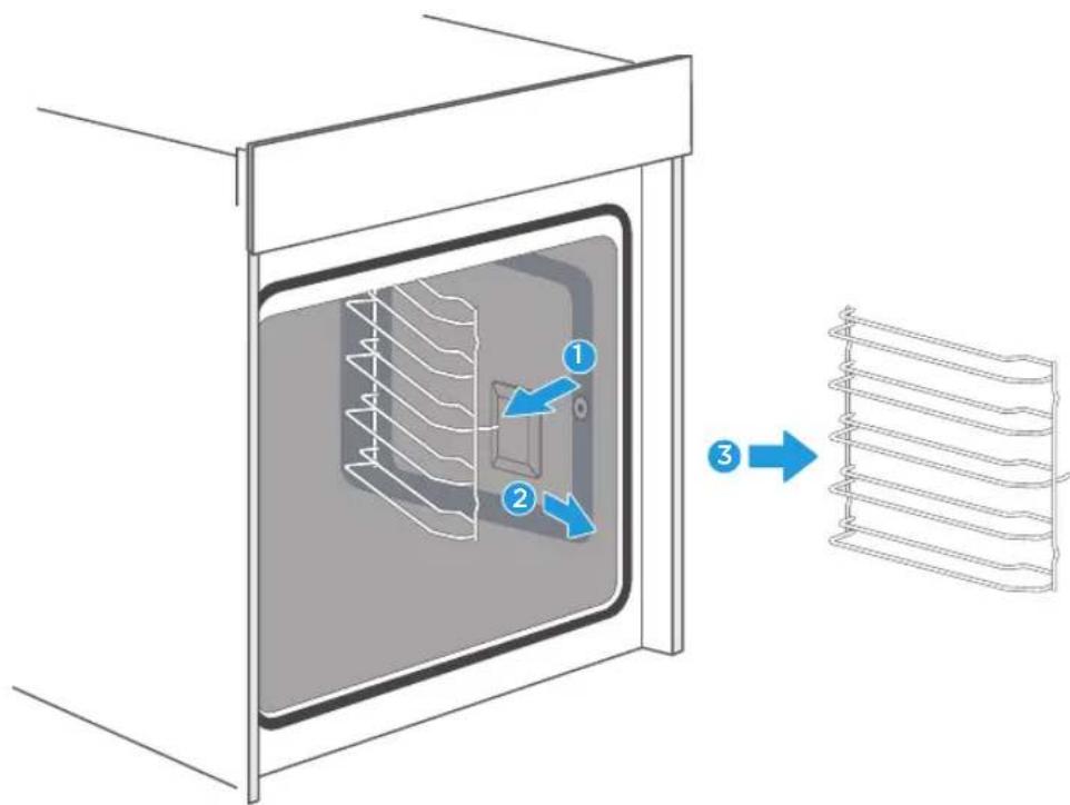 Diagram showing a cooling unit with labeled components and a wire mesh structure, illustrating heat transfer or cooling process.