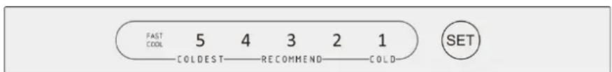 FAST COOL 5 4 3 2 1 COLDEST RECOMMEND COLD SET