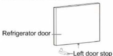 Refrigerator door Left door stop