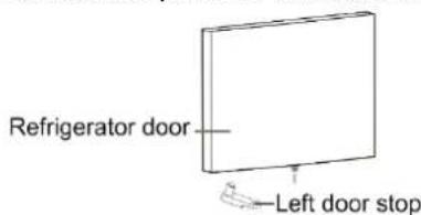 Refrigerator door Left door stop