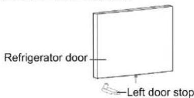 Refrigerator door Left door stop