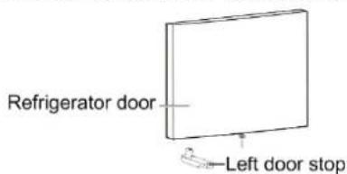 Refrigerator door Left door stop