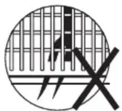 Circular diagram with grid pattern and crossed X marks, no readable text or symbols