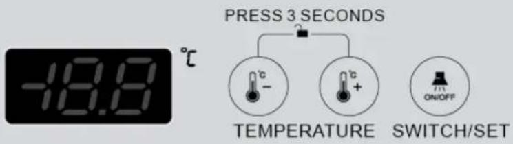 -18.8 °C PRESS 3 SECONDS TEMPERATURE SWITCH/SET
