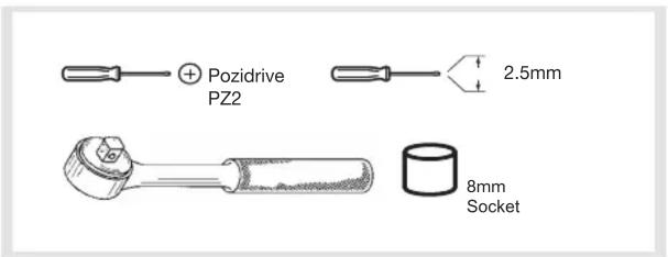 Pozidrive PZ2 2.5mm 8mm Socket