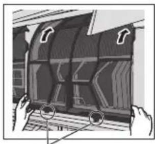 Illustration of hands holding a curved object with arrows pointing to it, no visible text or symbols.