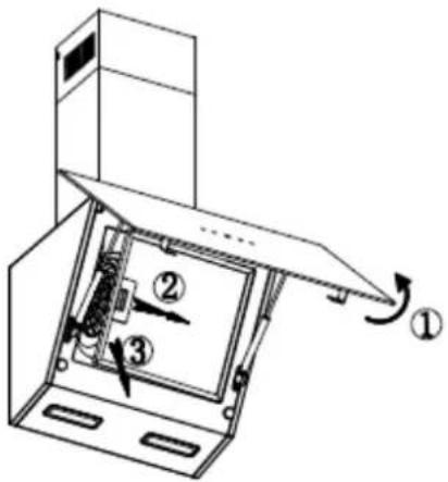 Technical diagram of a device with numbered components and directional arrows indicating motion or assembly.