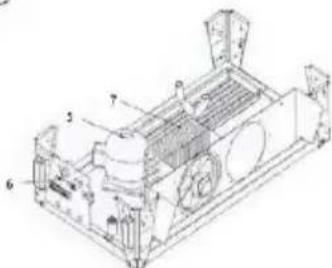 Technical diagram of a mechanical device with numbered components for identification