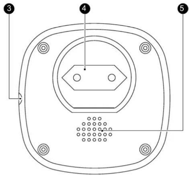 Technical diagram of a mechanical component with numbered parts and internal features