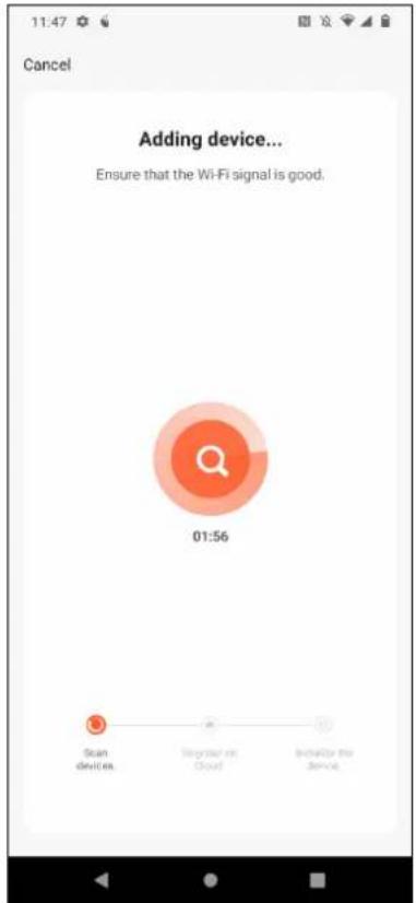 11:47 Cancel Adding device... Ensure that the Wi-Fi signal is good. 01:56 Scan device Beginner on Cloud Initiate the device