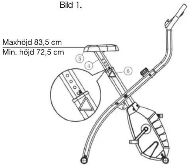 Bild 1. Maxhöjd 83,5 cm Min. höjd 72,5 cm
