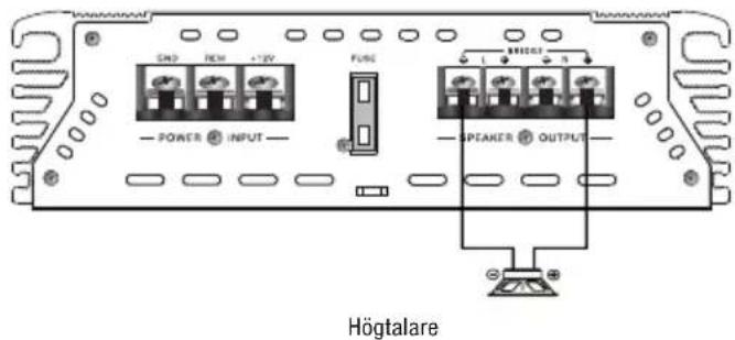 GND REW +TEV FUSE POWER INPUT SPEAKER OUTPUT Högtalare