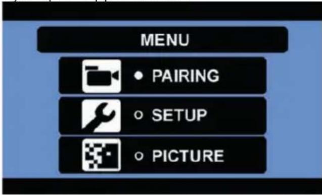 MENU • PAIRING • SETUP • PICTURE