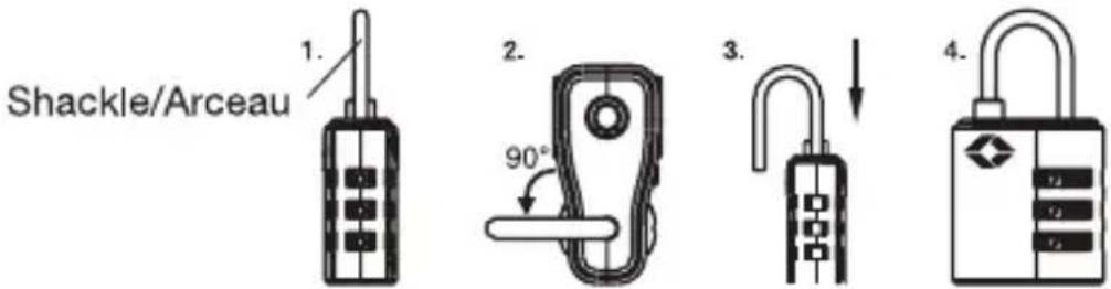 Shackle/Arceau 1. 2. 90° 3. 4.