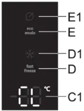eco mode E1 E D1 fast freeze D -80 °C C1