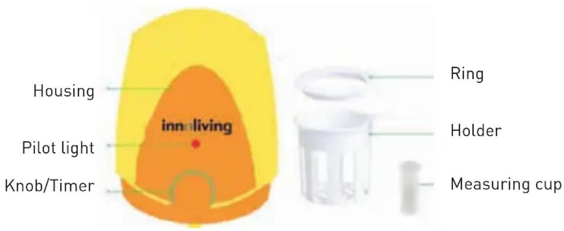 Housing innoliving Pilot light Knob/Timer Ring Holder Measuring cup