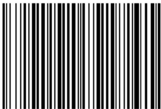 Black and white barcode image with vertical lines on both sides
