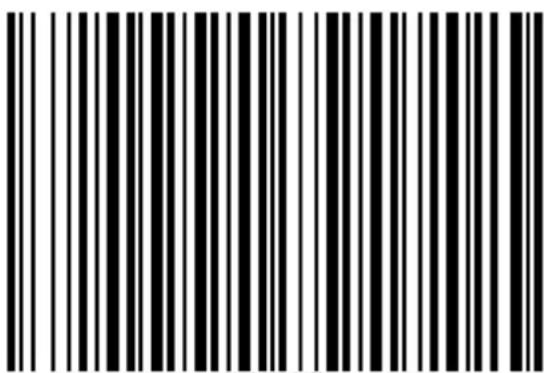 Black and white barcode image with vertical lines on both sides