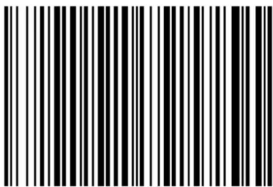 Black and white barcode image with vertical lines on both sides