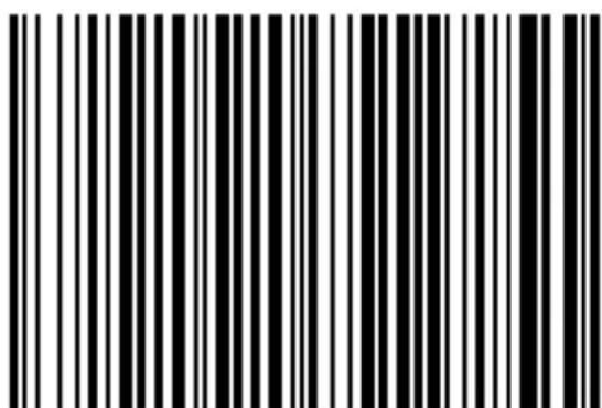 Black and white barcode image with vertical lines on both sides