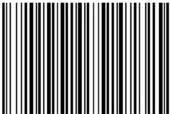 Black and white barcode image with vertical lines on both sides