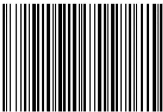 Black and white barcode image with vertical lines on both sides