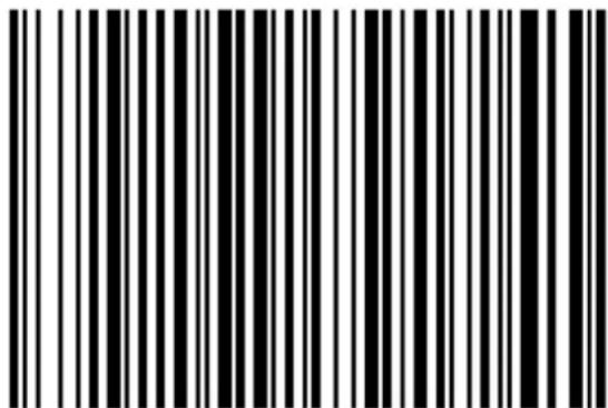 Black and white barcode image with vertical lines on both sides