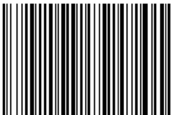 Black and white barcode image with vertical lines on both sides