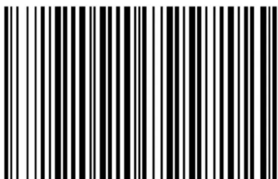 Black and white barcode image with vertical lines on both sides