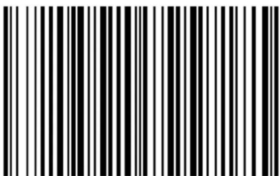 Black and white barcode image with vertical lines on both sides